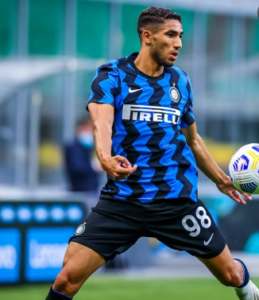 Achraf Hakimi playing for Inter Milan