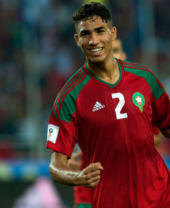 Achraf Hakimi playing for Morocco