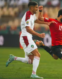 Aymen Barkok playing for Morocco