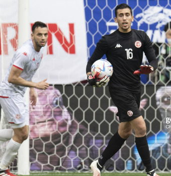 Aymen Dahmen playing for Tunisia