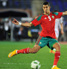 Jawad El Yamiq playing for Morocco