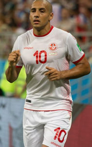 Khazri playing with Tunisia against Panama at the 2018 FIFA World Cup