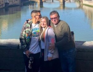 Lucas Torreira With His Father And Sister Ana