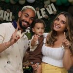 Matheus Cunha With His Wife (to be) And Son