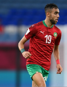 Mohamed Chibi playing for Morocco