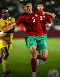 Nayef Aguerd playing for Morocco