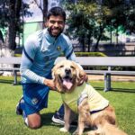 Nestor Araujo With His Pet Dog