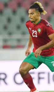 Samy Mmaee playing for Morocco