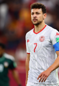 Youssef Msakni playing for Tunisia