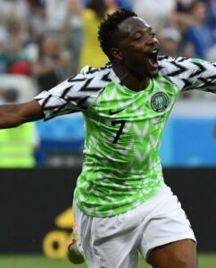 Ahmed Musa playing for Nigeria