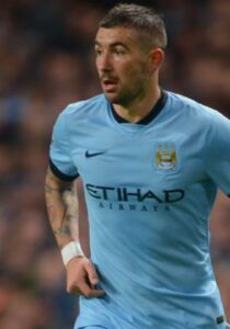 Aleksandar Kolarov playing for Manchester City