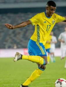 Alexander Isak playing for Sweden