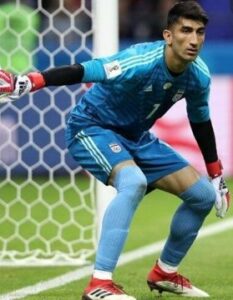 Alireza Beiranvand playing for Iran