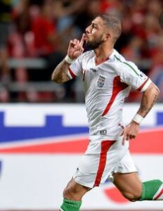 Ashkan Dejagah playing for Iran