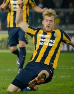 Filip Helander playing for Hellas Verona