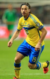 Gustav Svensson playing for Sweden