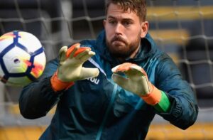 Kristoffer Nordfeldt playing for Swansea City