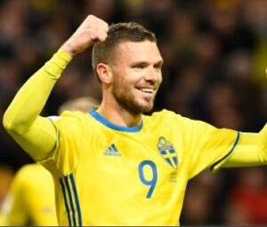 Marcus Berg playing for Sweden