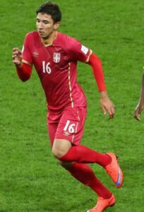 Marko Grujic playing for Serbia