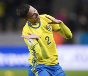 Mikael Lustig playing for Sweden