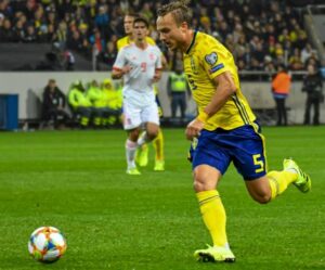 Pierre Bengtsson playing for Sweden