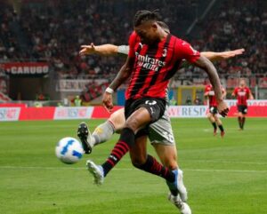 Rafael Leao playing for AC Milan