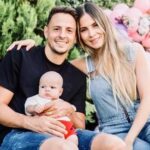 Santiago Arias With His Wife And Newborn Son Milan