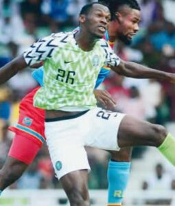 Simy playing for Nigeria