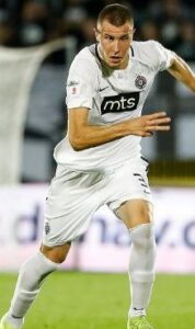 Strahinja Pavlovic playing for Partizan