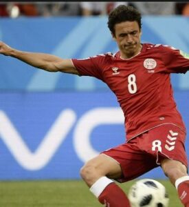 Thomas Delaney playing for Denmark