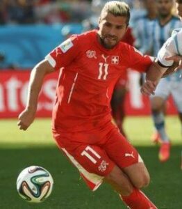 Valon Behrami playing for Hamburg