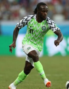 Victor Moses playing for Nigeria