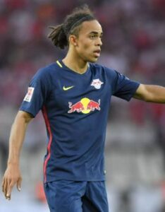 Yussuf Poulsen playing for Lyngby BK