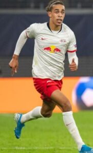 Yussuf Poulsen playing for RB Leipzig