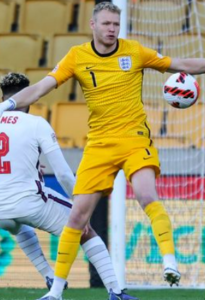 Aaron Ramsdale playing for England