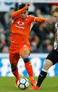 James Justin playing for Luton Town