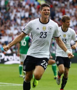 Mario Gomez playing for Germany