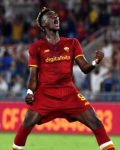 Tammy Abraham playing for Roma