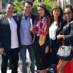 Darren Barnet With His Step-father, Mother, And Sisters