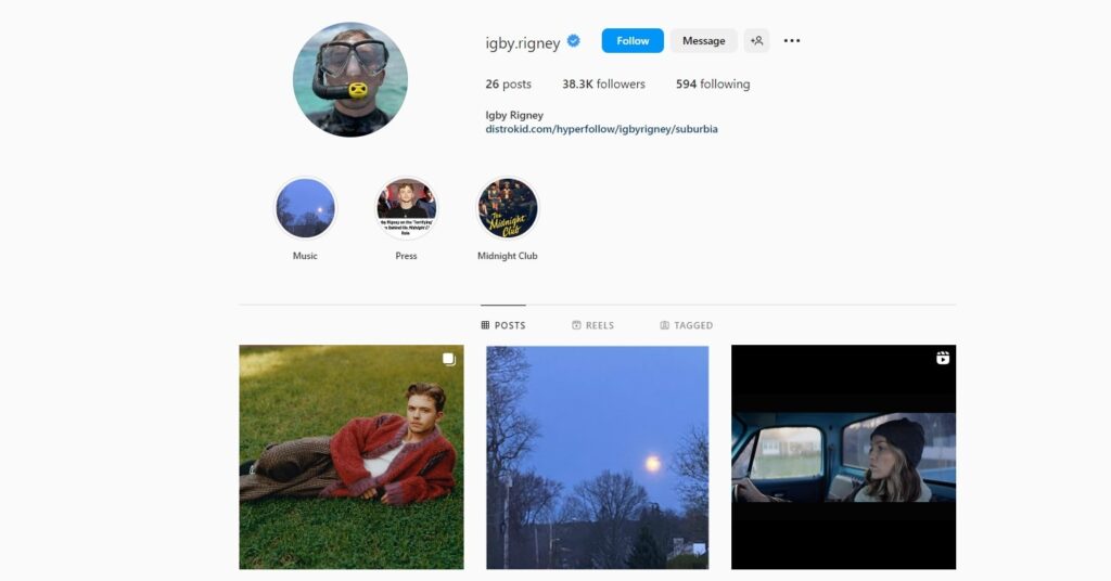 Igby Rigney's Instagram