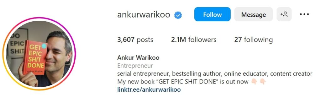 Ankur Warikoo's Instagram