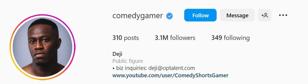 Deji Olatunji's Instagram