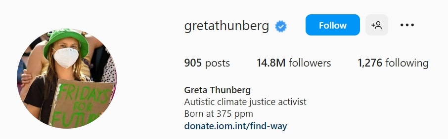 Greta Thunberg's Instagram