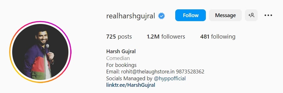 Harsh Gujral's Instagram