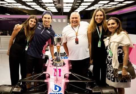 Sergio Perez With His Parents, Sister, And Wife